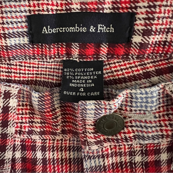 A&F Y2K Plaid Red Women's Pants - Picture 3 of 12